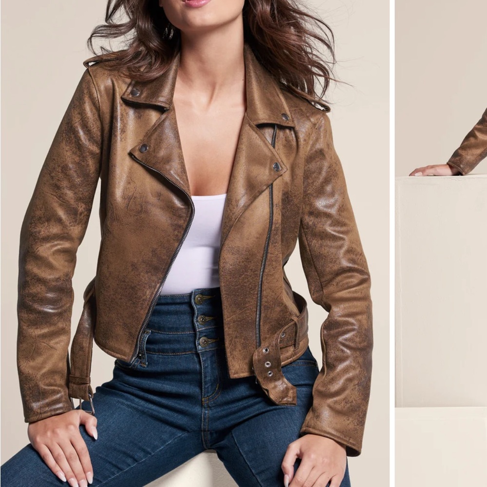 Venus Distressed Moto Jacket Size M